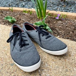 Keds Shoes, Grey Pin-Stripe, 9.5